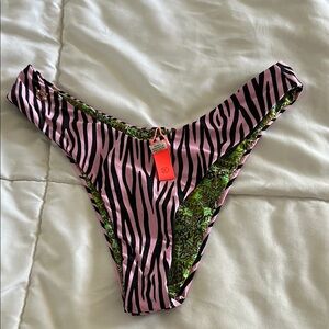 Maaji Pink Zebra Print Bikini Bottom